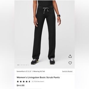 Women’s figs size large tall, black, Livingston Basic